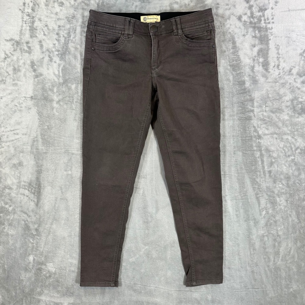 Democracy Ab Solution Skinny Jeans Womens 10 Dark Brown Espresso Denim Pants
